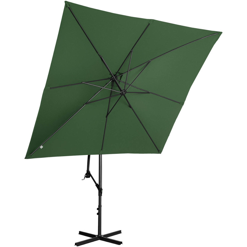 Sodo skėtis ant kvadratinio stulpo 250 x 250 cm žalias