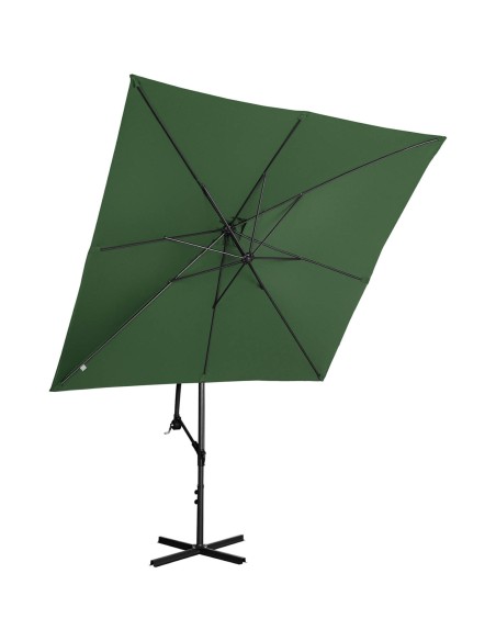 Sodo skėtis ant kvadratinio stulpo 250 x 250 cm žalias Sodo skėtis ant kvadratinio stulpo 250 x 250 cm žalias