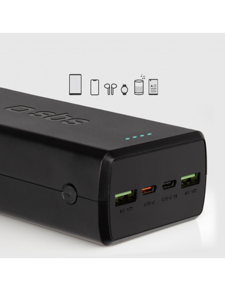 
Nešiojamoji baterija 30000 mAh USB-C USB-A - juoda
