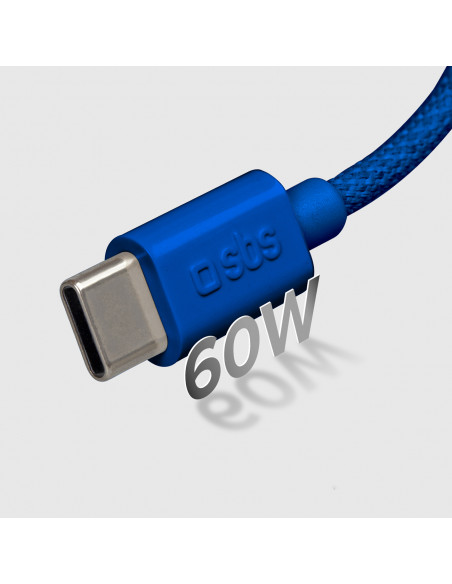 
USB-C pintas kabelis - USB-C 60W 1.5m - mėlynas

