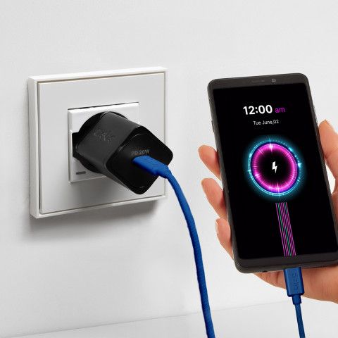 
USB-C pintas kabelis - USB-C 60W 1.5m - mėlynas
