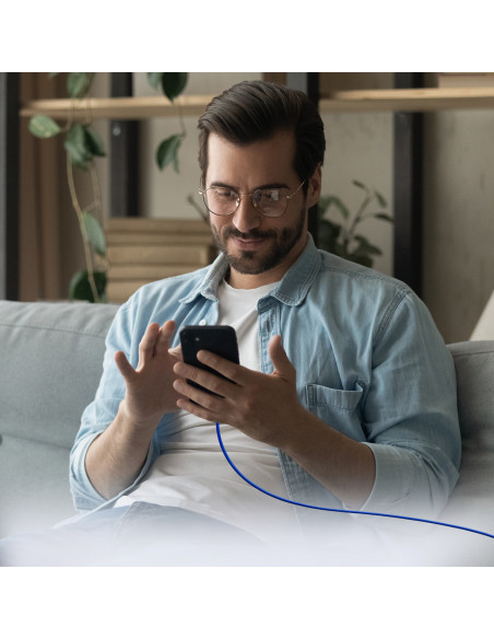 
USB-C pintas kabelis - USB-C 60W 1.5m - mėlynas
