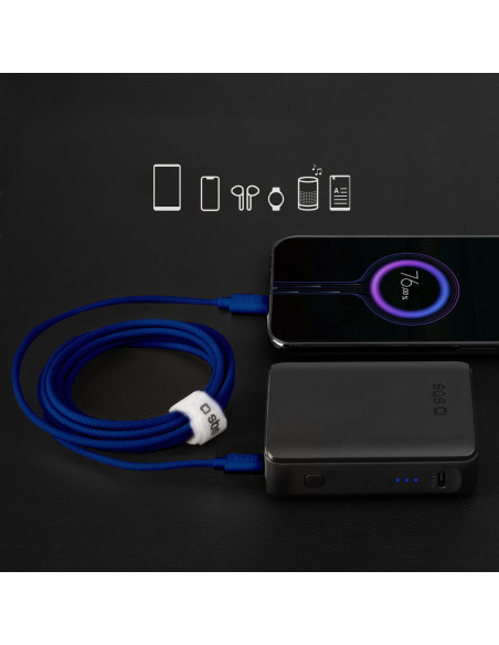 
USB-C pintas kabelis - USB-C 60W 1.5m - mėlynas
