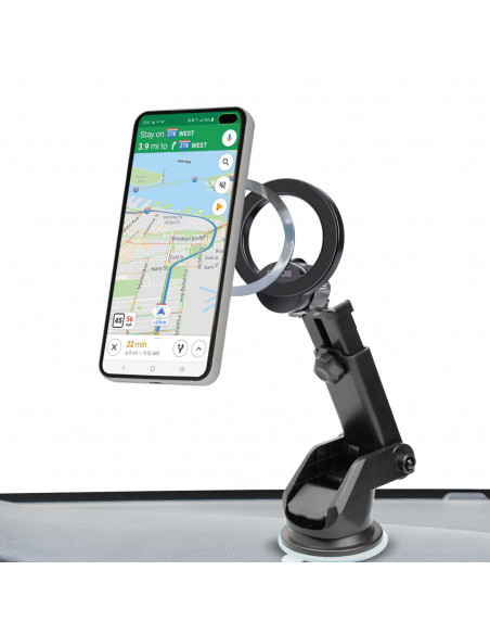 
„MagSafe“ automobilinis išmaniojo telefono laikiklis, skirtas prietaisų skydeliui arba priekiniam stiklui – juodas
