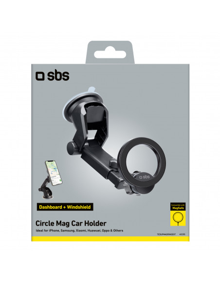 
„MagSafe“ automobilinis išmaniojo telefono laikiklis, skirtas prietaisų skydeliui arba priekiniam stiklui – juodas
