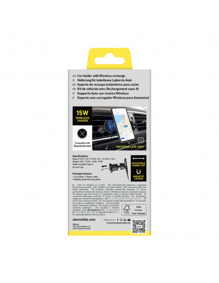 
Išmaniojo telefono laikiklis automobiliui su belaidžiu „MagSafe“ įkrovikliu – juodas
