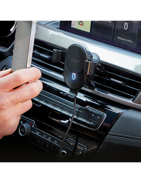 
Išmaniojo telefono laikiklis automobiliui su 10 W indukciniu įkrovikliu – juodas
