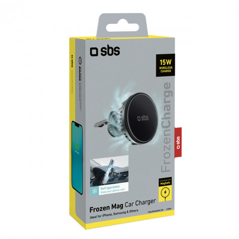 
Automobilinis išmaniojo telefono laikiklis su indukciniu įkrovikliu aušinimo grotelėms - juodas
