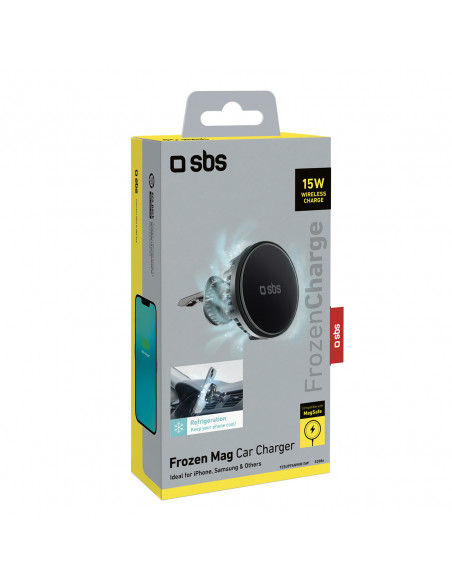 
Automobilinis išmaniojo telefono laikiklis su indukciniu įkrovikliu aušinimo grotelėms - juodas
