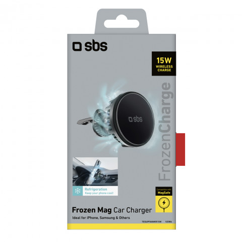 
Automobilinis išmaniojo telefono laikiklis su indukciniu įkrovikliu aušinimo grotelėms - juodas
