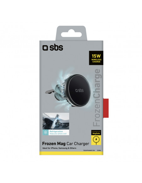 
Automobilinis išmaniojo telefono laikiklis su indukciniu įkrovikliu aušinimo grotelėms - juodas
