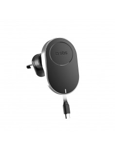 
Išmaniojo telefono laikiklis su belaidžiu įkrovikliu ir ištraukiamu „MagSafe“ laidu – juodas
