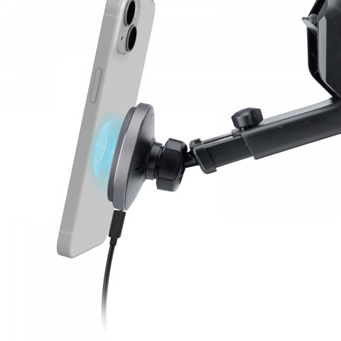 
Teleskopinis išmaniojo telefono laikiklis su belaidžiu „MagSafe“ įkrovikliu, skirtas priekiniam stiklui ir prietaisų sk...