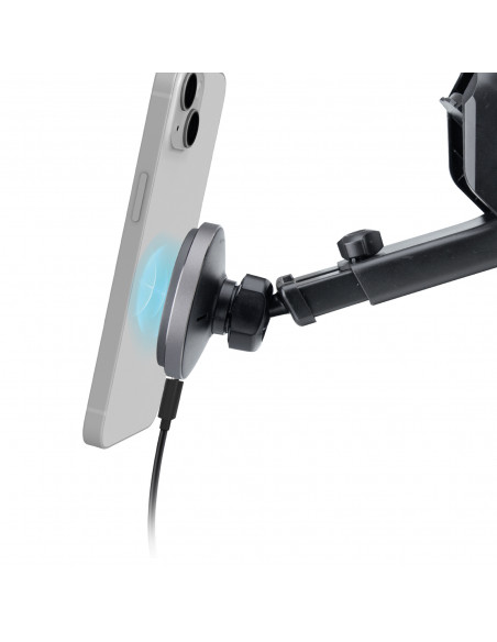 
Teleskopinis išmaniojo telefono laikiklis su belaidžiu „MagSafe“ įkrovikliu, skirtas priekiniam stiklui ir prietaisų sk...