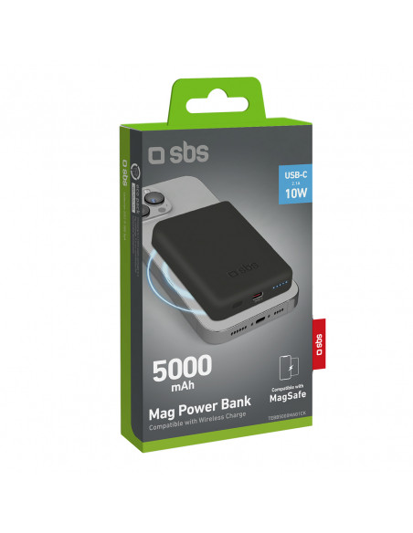 
5000 mAh USB-C „MagSafe“ belaidis įkroviklis – juodas
