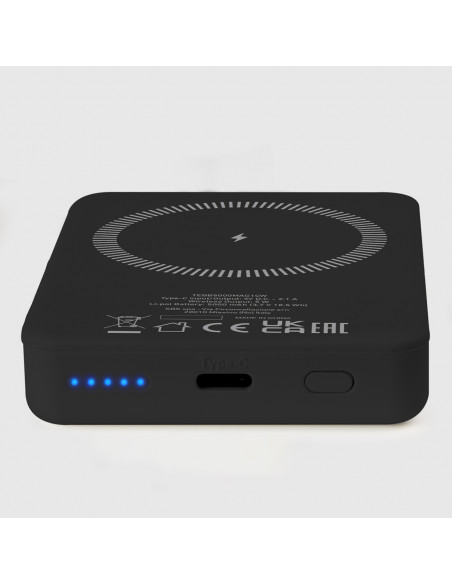 
5000 mAh USB-C „MagSafe“ belaidis įkroviklis – juodas
