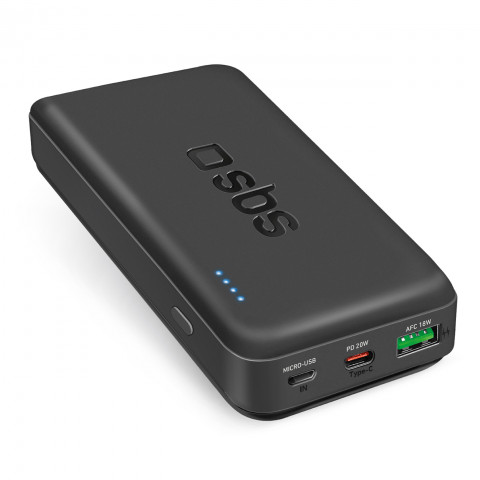 
Nešiojamoji baterija 20000 mAh PD USB-C USB-A Micro USB 20W – juoda
