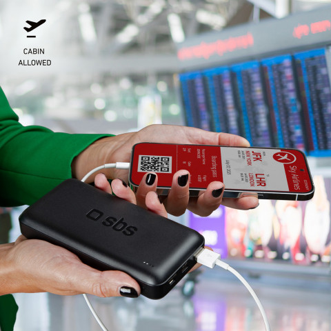 
Nešiojamoji baterija 20000 mAh PD USB-C USB-A Micro USB 20W – juoda
