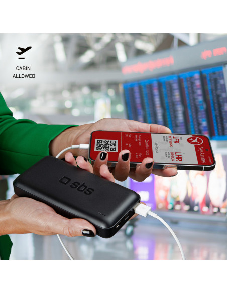 
Nešiojamoji baterija 20000 mAh PD USB-C USB-A Micro USB 20W – juoda
