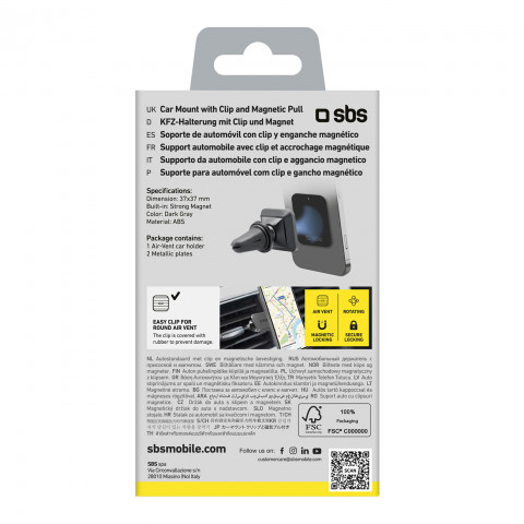 
Magnetinis telefono laikiklis automobilio ventiliacijos angai - juodas
