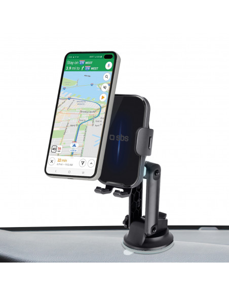 
Automobilinis laikiklis su 15 W belaidžiu įkrovikliu - juodas
