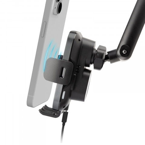 
Automobilinis laikiklis su 15 W belaidžiu įkrovikliu - juodas
