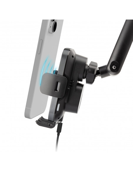 
Automobilinis laikiklis su 15 W belaidžiu įkrovikliu - juodas
