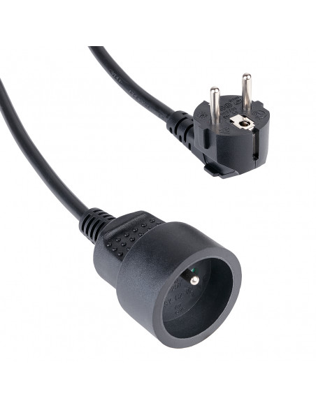 
Elektros ilgintuvas su įžeminimu, 1 lizdas, 2 m - juodas
