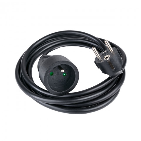 
Elektros ilgintuvas su įžeminimu, 1 lizdas, 2 m - juodas
