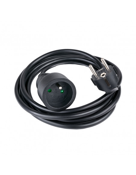 
Elektros ilgintuvas su įžeminimu, 1 lizdas, 2 m - juodas
