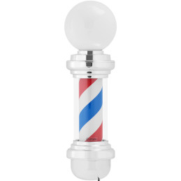 Apšviestas kirpyklos stulpas, sukamasis laukas, 28 cm - sidabrinis