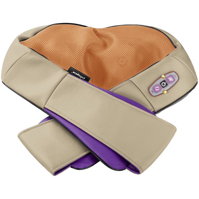 Kaklo, pečių, nugaros masažuoklis su šildymu 12V/230V smėlio spalvos