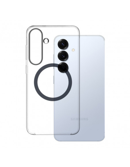 
„Samsung Clear Magnet Case“ silikoninis galinis dėklas su magnetiniu žiedu, skirtas „Samsung Galaxy S25“ - skaidrus
