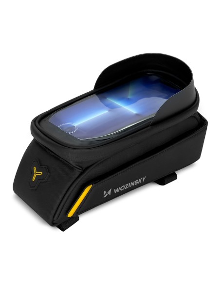 Dviračio rėmo krepšys su telefono dėklu 1l juodas