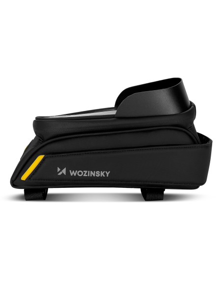 Dviračio rėmo krepšys su telefono dėklu 1l juodas