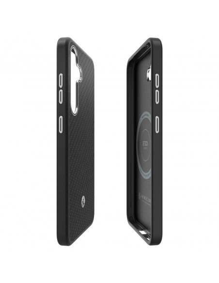 
„Spigen Enzo Aramid MagFit“ silikoninis dėklas, skirtas „Samsung Galaxy S25“ – juodas
