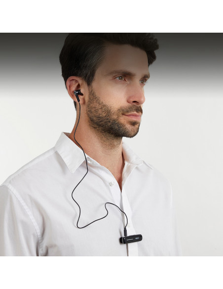 
Belaidės „Bluetooth“ ausinės su segtuku – juodos
