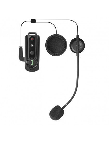 
Belaidis motociklo domofonas su skambučių priėmimo funkcija – juodas
