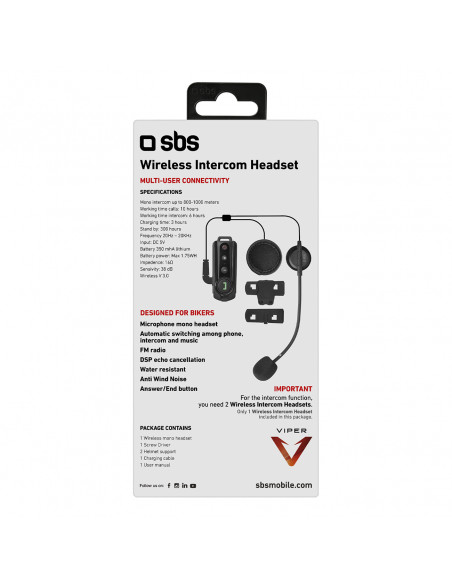 
Belaidis motociklo domofonas su skambučių priėmimo funkcija – juodas
