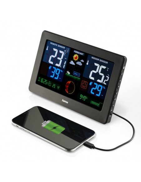 
Hama Premium meteorologinė stotelė su spalvotu USB ekranu - juoda
