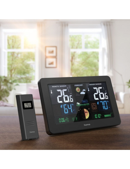 
Hama Premium meteorologinė stotelė su spalvotu USB ekranu - juoda
