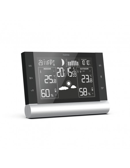 
„Black Line Plus“ meteorologinė stotelė, termometras, higrometras – juoda
