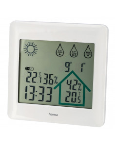 
„Hama Action“ meteorologinė stotelė, termometras, higrometras, laikrodis, data, balta
