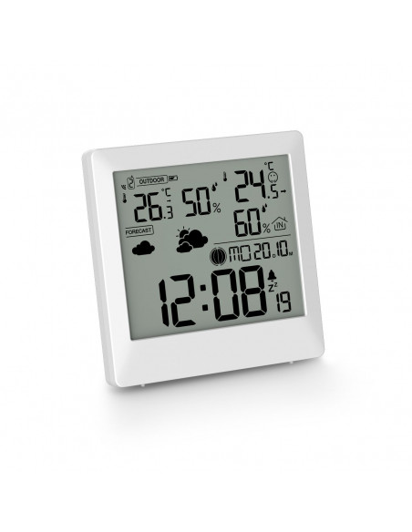 
Hama Palawan meteorologinė stotis, termometras, higrometras, laikrodis-žadintuvas – balta
