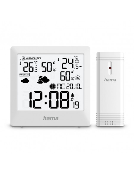 
Hama Palawan meteorologinė stotis, termometras, higrometras, laikrodis-žadintuvas – balta
