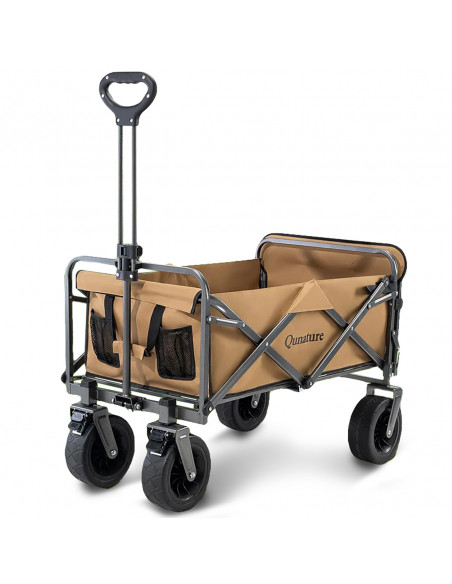 
Sulankstomas sodo vežimėlis transportavimui, dideli ratai su užraktu - rudas
