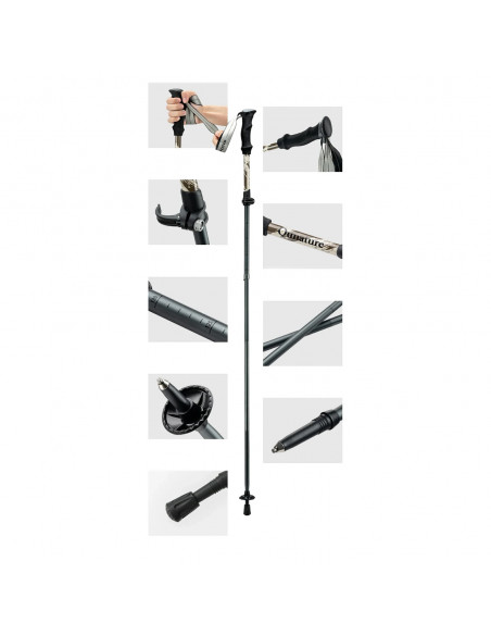 
Šiaurietiško ėjimo aliuminio lazdos trekingui, 110–130 cm – rudos
