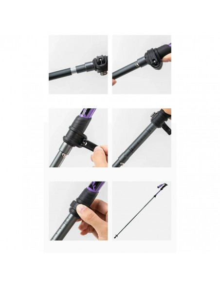 
Šiaurietiško ėjimo aliuminio lazdos trekingui, 110–130 cm – violetinės
