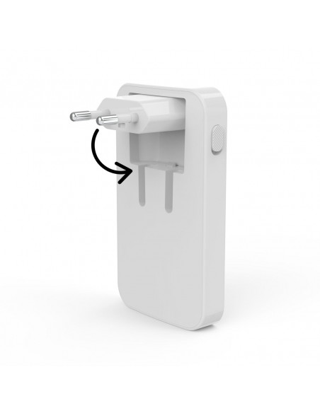 
Sulankstomas GaN USB-C USB-A 65W sieninis įkroviklis – baltas
