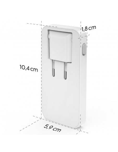 
Sulankstomas GaN USB-C USB-A 65W sieninis įkroviklis – baltas
